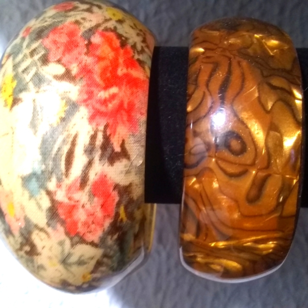 Vintage chunky tapestry bangles